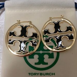 Tory Burch Gold and Black Earrings